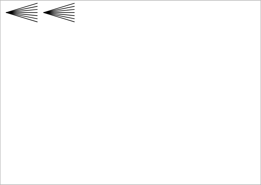 An A3 sheet, almost empty, with two small fans of lines in the top left corner